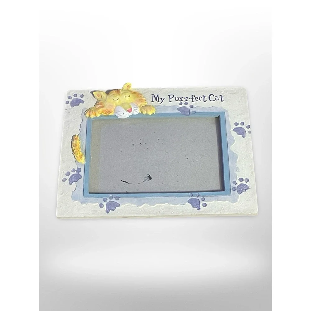 My Purrfect Cat Photo Frame Whimsical Kitten Paw‎ Print Desk Decor funky cute